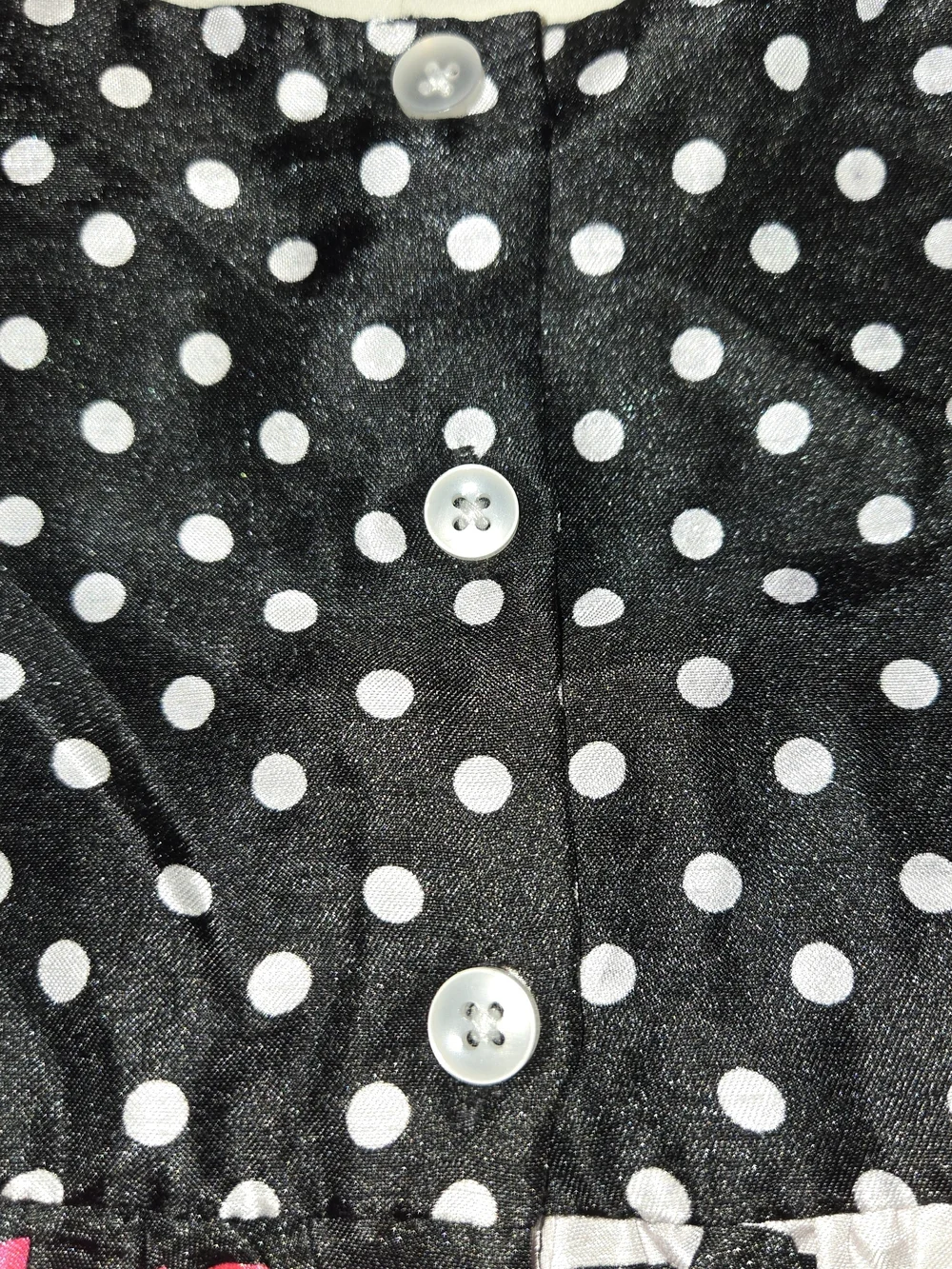 Brooke Lindsay Girls Black and Hot Pink Polka Dot & Striped Party Dress SZ 6